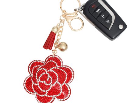 Red Flower Keychain Clip|6.5 x 2.65 inches For Sale