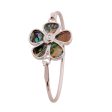 Abalone Flower Silver Bangle For Sale