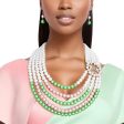 AKA Necklace Mix Pink Green Pearl AKA Set Hot on Sale