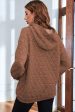 Coffee Solid Color Quilted Kangaroo Pocket Hoodie Hot on Sale