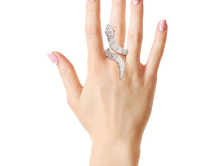 Silver Graduated Wrap Snake Ring Hot on Sale