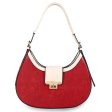 Shoulder Handbag Red Flap Rounded Bag for Women For Sale