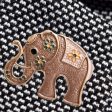 Brown and Gold Elephant Magnet Brooch For Sale