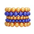 SGRHO Gold Blue Pearl Stretch 5 Pcs Bracelet Women Fashion