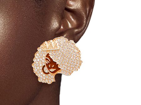 Gold 3 Pcs Black Girl Afro Studs Discount