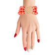 Coral Bead Round Gold Bracelet Sale