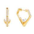 14K Gold CZ Diamond Huggie Hoops Online