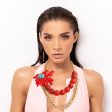 Red and Gold Coral Necklace Online Sale