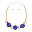 Necklace Royal Blue Disco Ball Bead Set for Women Cheap