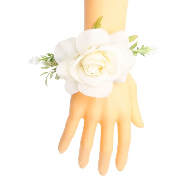 Ivory Fabric Flower Bracelet Discount