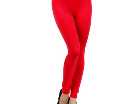 Red Fleece Lined Leggings-Waist 25 -32 . Sale