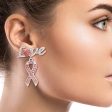 Silver Love Heart Ribbon Earrings Online now