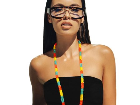 Rasta Color Bead Cluster Necklace For Cheap