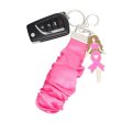 Silver Pink Wristlet Woman Keychain Discount