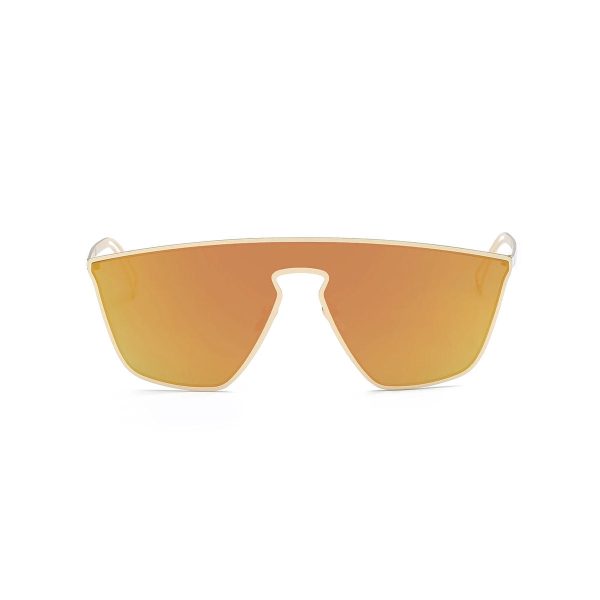 Orange Futuristic Flat Lens Sunglasses For Discount