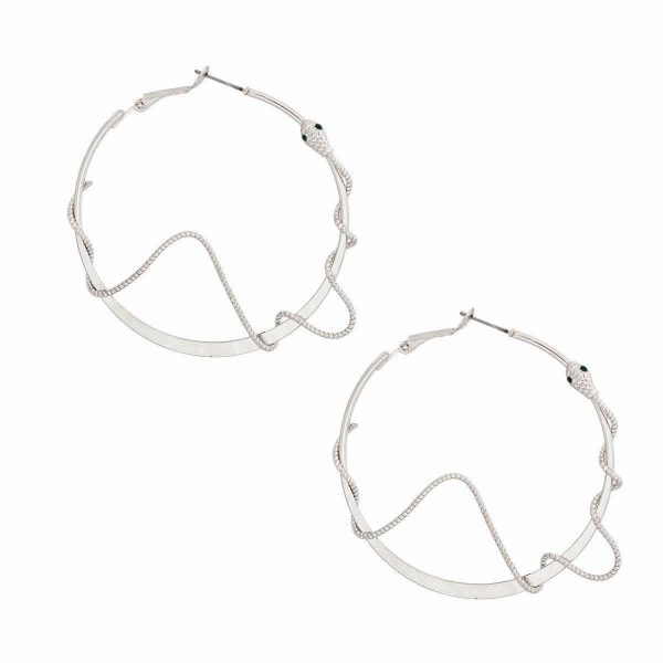 Silver Snake Wrapped Hoops Online