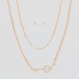 Gold 2 Layer Key Necklace Set Online Sale