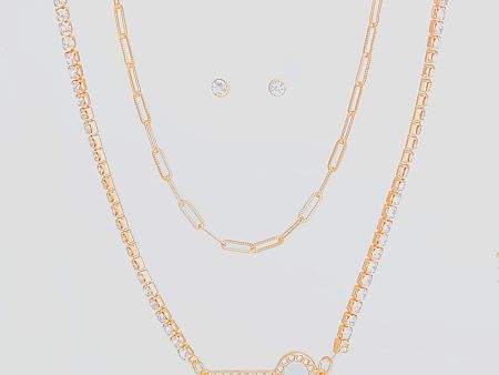 Gold 2 Layer Key Necklace Set Online Sale