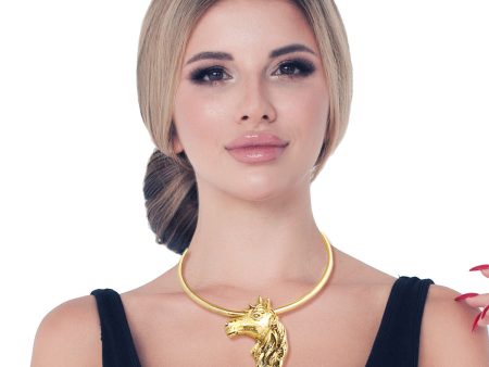 Burnished Gold Horse Necklace Online Hot Sale