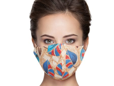 Blue Leaves Print Mask on Sale