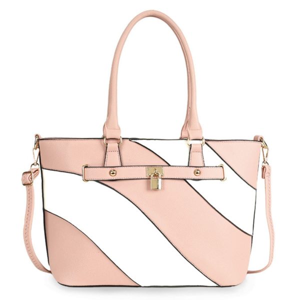 Tote Pink and White Stripe Handbag for Women Online