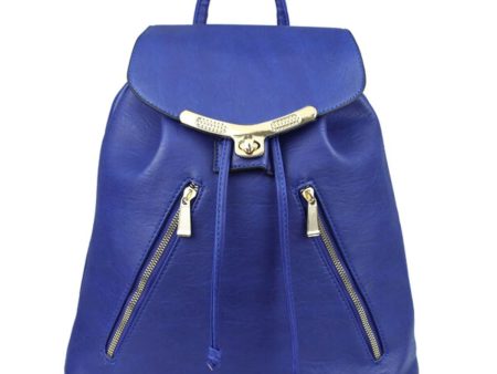 Blue Zipper Pocket Backpack For Discount