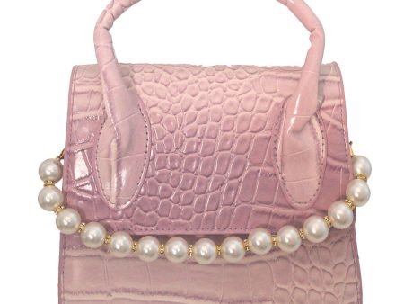 Purple Croc Flap Satchel Handbag Online Sale