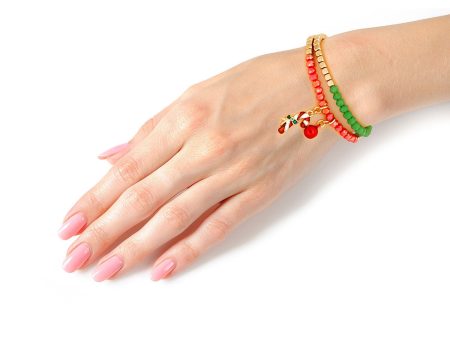 2 Pcs Candy Cane Bracelet Online Hot Sale