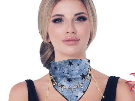 Blue Scarf Choker Necklace Cheap