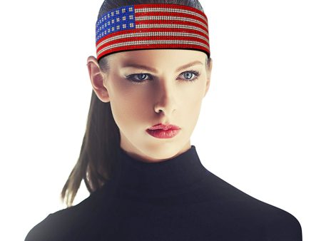 Rhinestone Flag Stretch Headband Discount