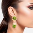 Drop Green Gold Medium Statement Earring for Women Hot on Sale