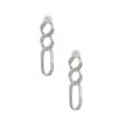 Silver Rhinestone Crusted Chain Earrings Hot on Sale