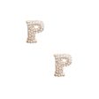 P Initial Rhinestone Studs Discount