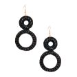 Black Woven Glass Bead Earrings For Sale