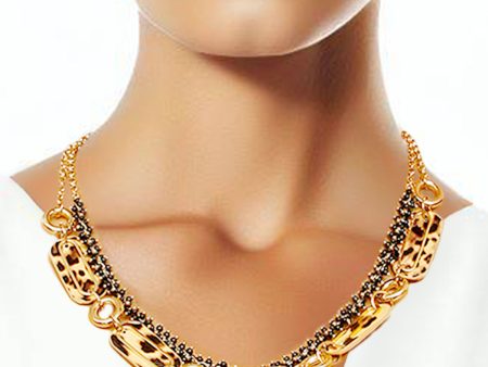 Elegant Gold Leopard Link Set For Cheap