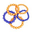 SGRHO Gold Blue Pearl Stretch 5 Pcs Bracelet Women Fashion