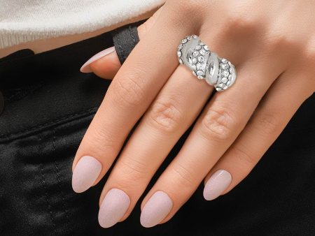 Silver Twisted Swivel Cocktail Ring For Discount