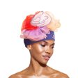 Royal Blue Pleated Ruffle Rhinestone Turban on Sale