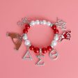 Red White Pearl Delta Soror Bracelet Online now