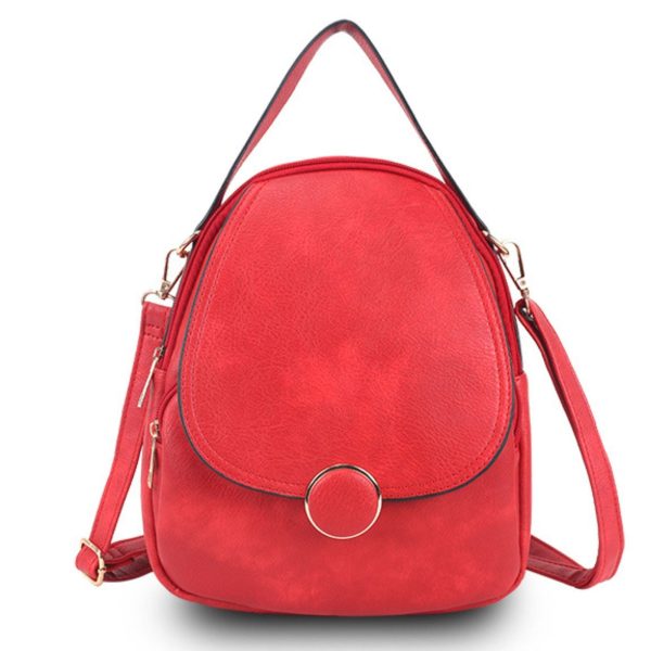 Backpack Red Rounded Small Handbag for Women Sale