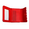 Accordian Wallet Red Snap Cardholder for Women For Discount