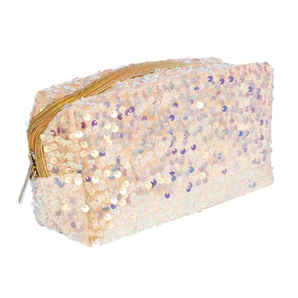 Gold Sequin Costmetic Pouch For Sale