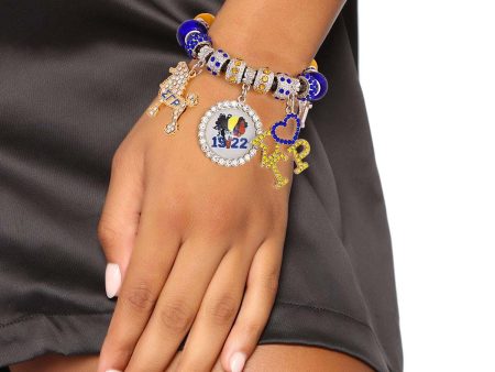 Blue Gold Sorority Charm Bracelet Sale