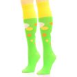 Socks Knee High Green Retro Bubble for Women For Discount