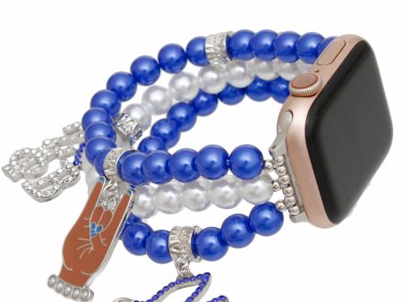 ZPB Sorority Blue White Pearl Watch Band for Women Sale