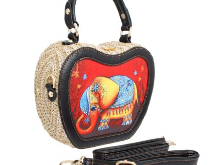 Hard Case Handbag Elephant Straw Bag for Women Supply