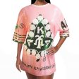 AKA Sorority Pink Ivy Leaf Sequin Jersey Shirt Hot on Sale