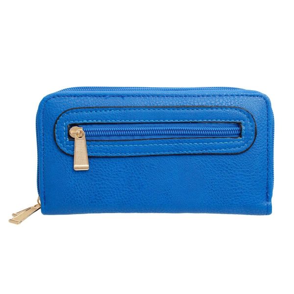 Zipper Wallet Blue Soft Grain for Women Online