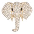 Brooch Gold Elephant Head Glam Pin for Women Fashion