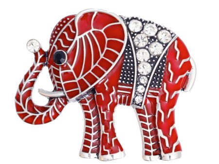 Brooch DST Red Elephant Bling Pin for Women on Sale